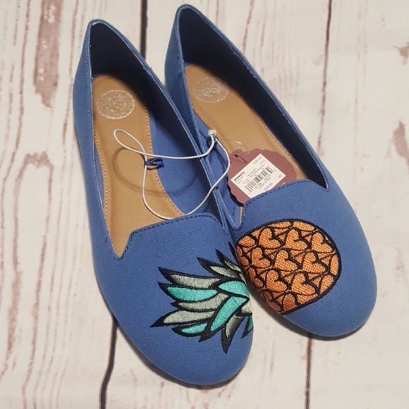 SO Shoes - SO Pineapple Blue Flats - Size 10